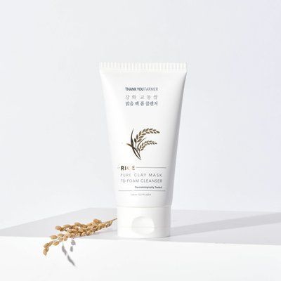 Пінка-маска для очищення з екстрактом рису та каоліном THANK YOU FARMER Rice Pure Clay Mask to Foam Cleanser, 150 мл TF001 фото
