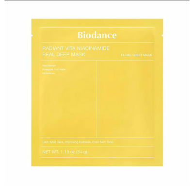 Гідрогелева маска для обличчя з вітаміном С і ніацинамідом Biodance Radiant Vita Niacimamide Real Deep 34 г BI004 фото